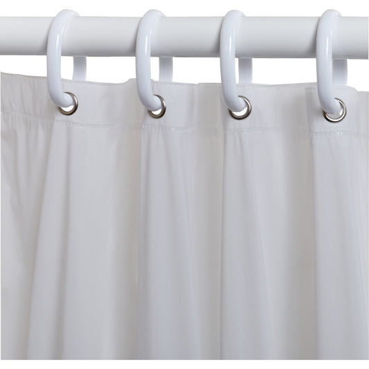 Zenith White Shower Curtain & 12-Ring Set