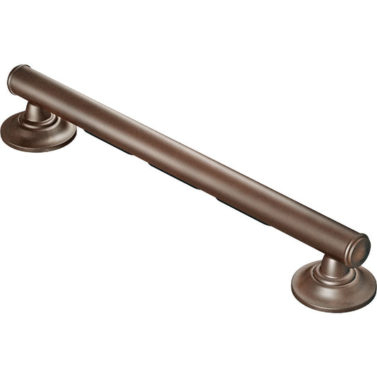 Moen 24 In. x 1-1/4 In. Concealed Screw Designer Elegance Grab Bar with Grip Pad, Old World Bronze