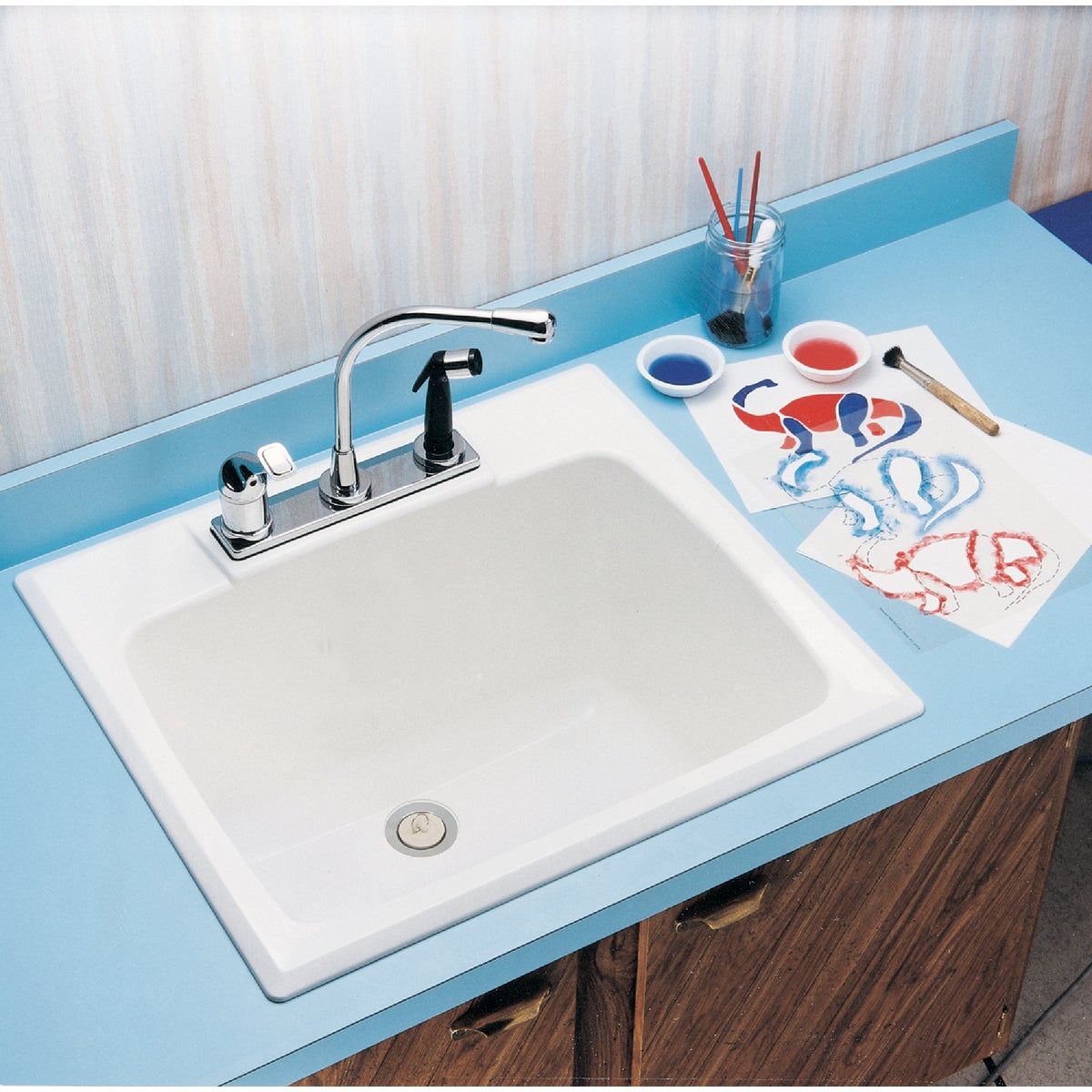 Mustee Drop-In 17 Gallon 22 In. x 25 In. Countertop Sink Tub