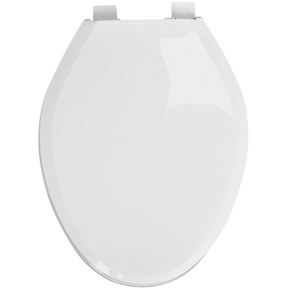 Mansfield Elongated Closed Front White Plastic Toilet Seat with Slow Close