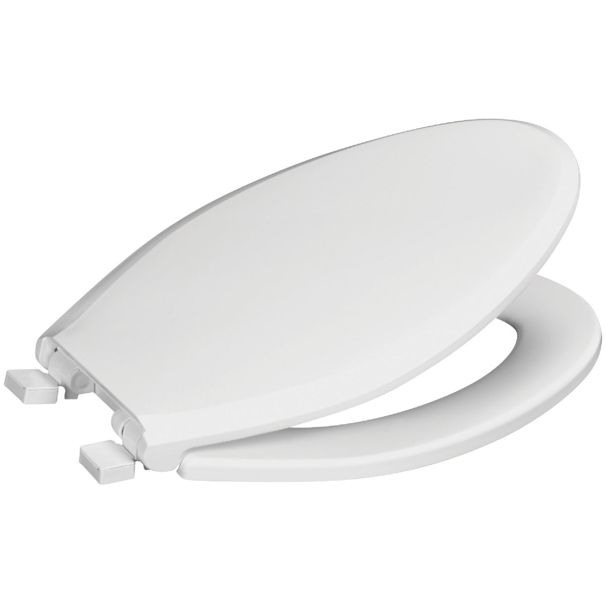 Mansfield Elongated Closed Front White Plastic Toilet Seat with Slow Close