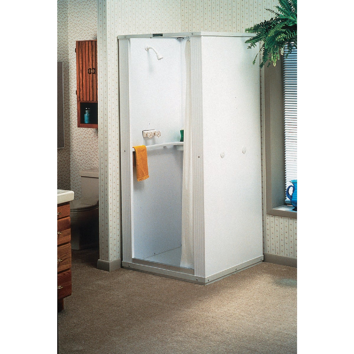 Mustee Durastall 32-5/8 In. W x 74-3/4 In. H x 32-5/8 In. D White Thermoplastic Shower Stall