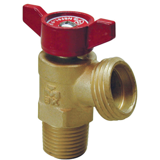 ProLine 1/2 In. MIP x 3/4 In. Hose Thread Brass Cast Iron Boiler Drain