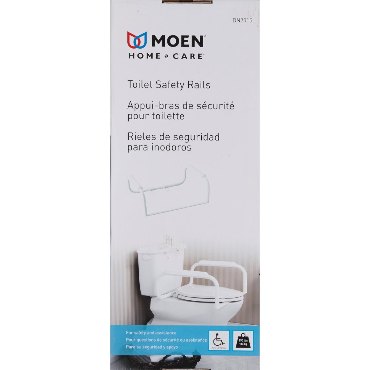 Moen 8 In. White Toilet Safety Bar