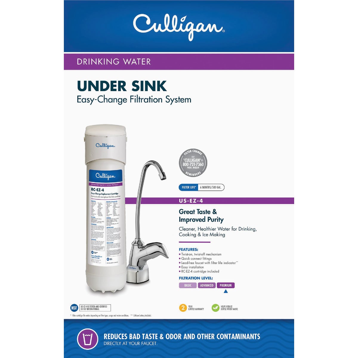 Culligan Easy-Change Under Sink Drinking Water System Level 4 Filter