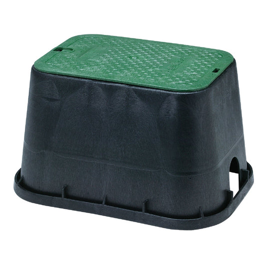 NDS 14 In. x 19 In. Standard Rectangular Black & Green Valve Box with Cover