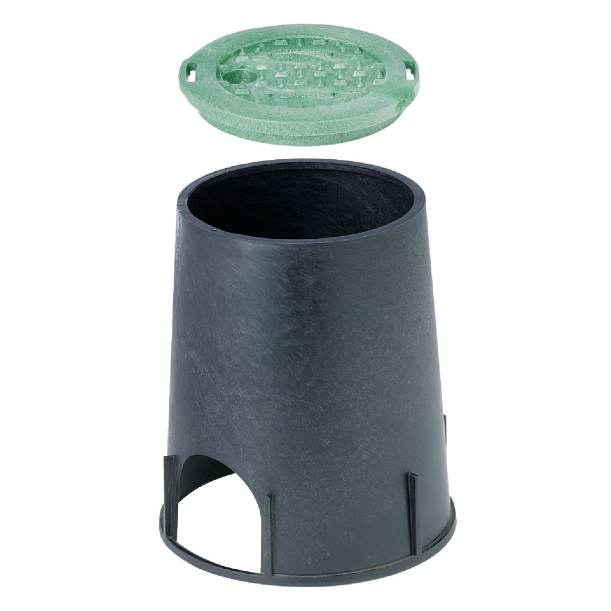 NDS 7 In. Round Black & Green Valve Box with Cover