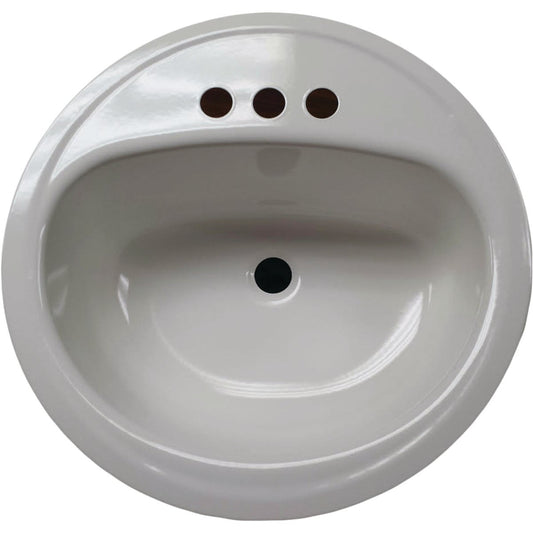 Briggs Anderson Oval Drop-In Bathroom Sink, White