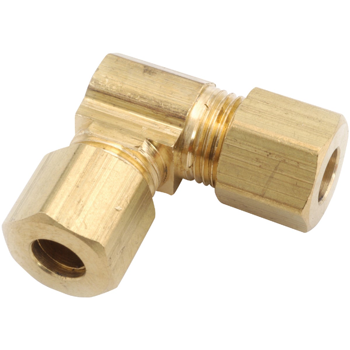 Anderson Metals 5/16 In. 90 Deg. 2-Way Compression Brass Elbow (1/4 Bend)