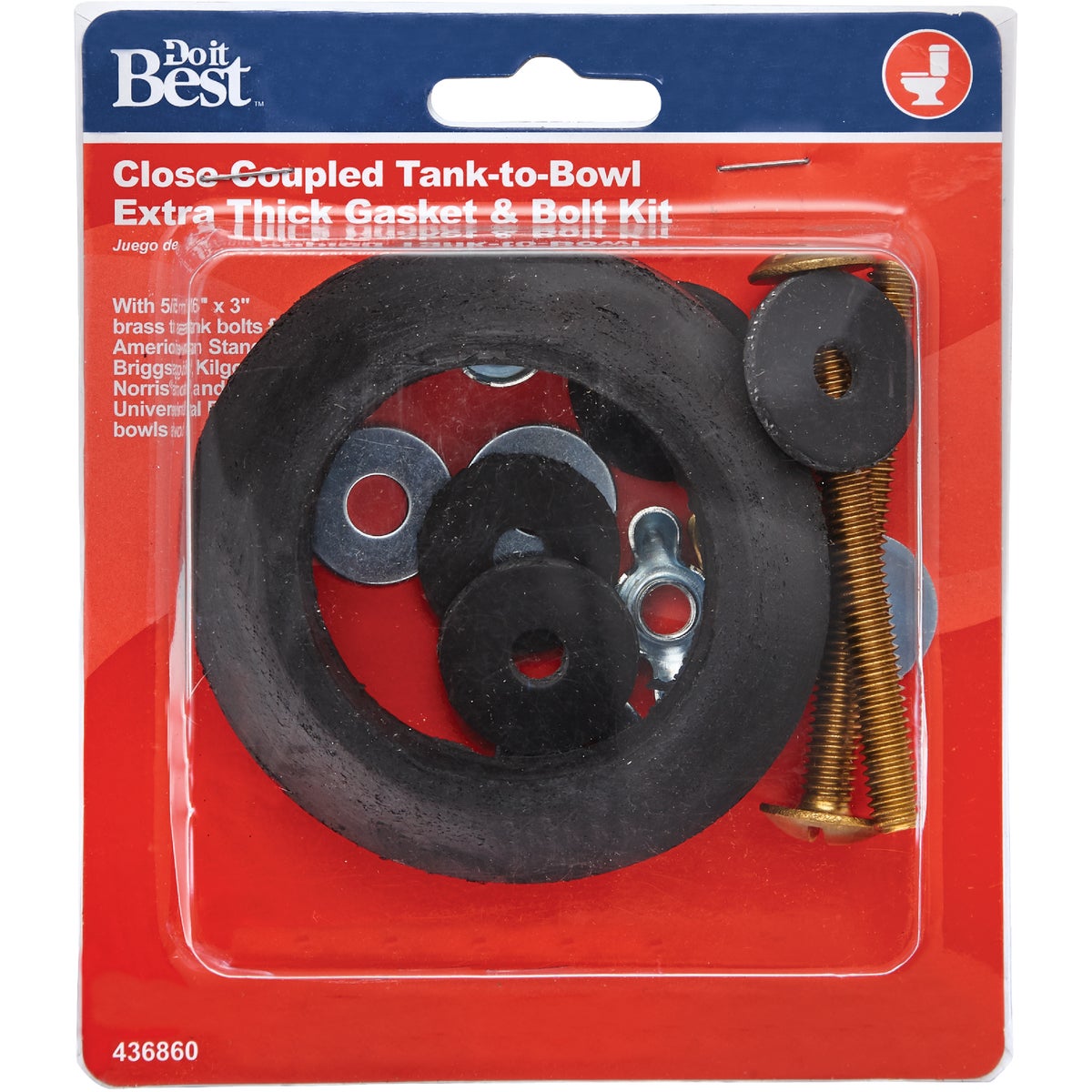 Do it Best Extra Thick Sponge Gasket and Tank Bolt Kit