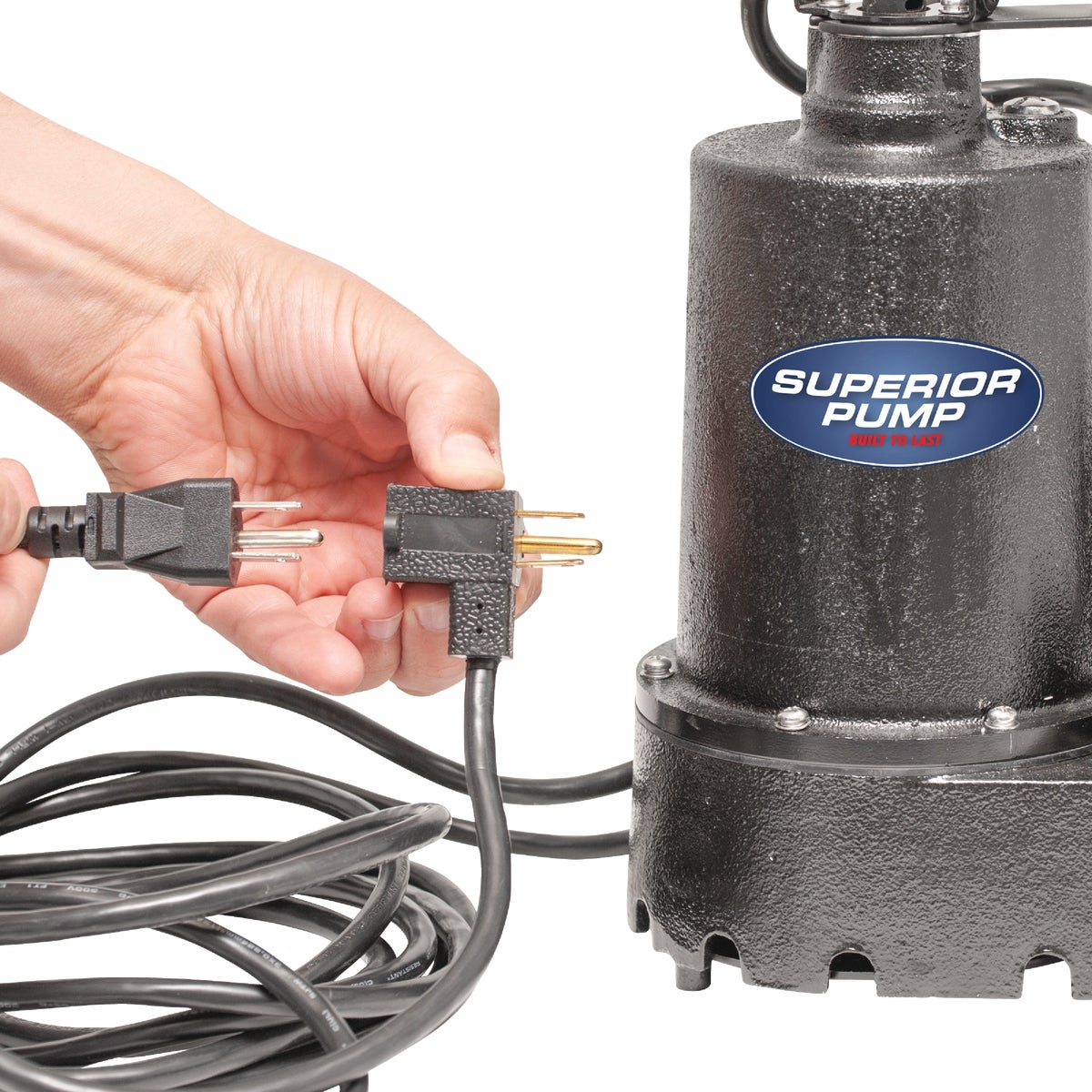 Superior Pump 1/3 HP Cast Iron Submersible Sump Pump with Vertical Float Switch & Stainless Steel Impeller