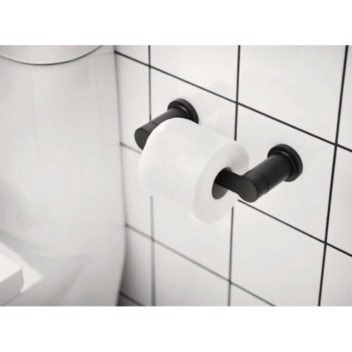 Moen Rinza Matte Black Wall Mount Toilet Paper Holder