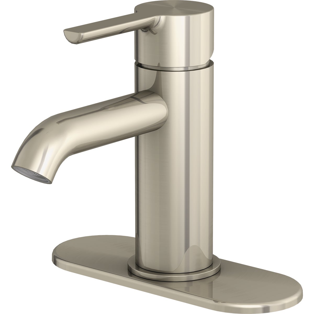 Home Impressions Brushed Nickel 1-Handle Lever 4 In. Centerset Monoblock Bathroom Faucet