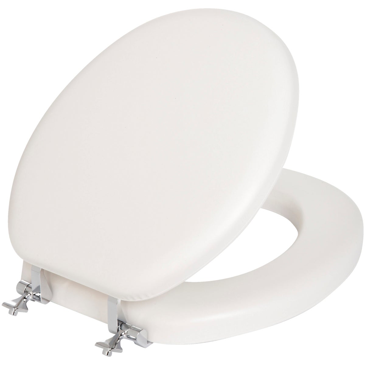 Mayfair by Bemis Round Closed Front White Premium Soft Toilet Seat with Chromes Hinges