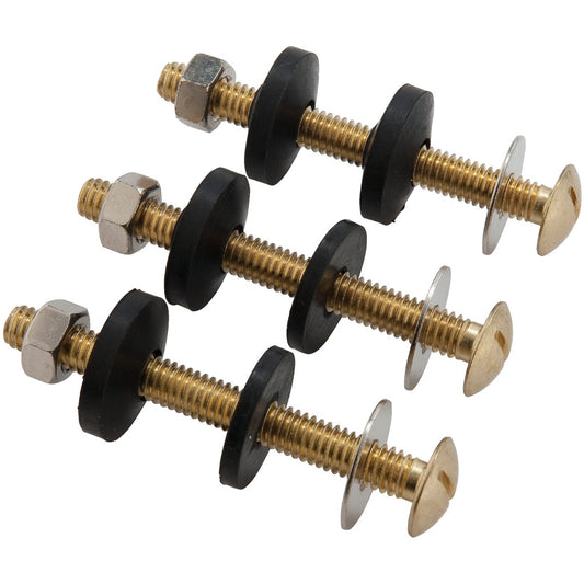 Do it 5/16 In. x 3 In. Brass, Sponge Rubber Tank Bolts (3 Pack)