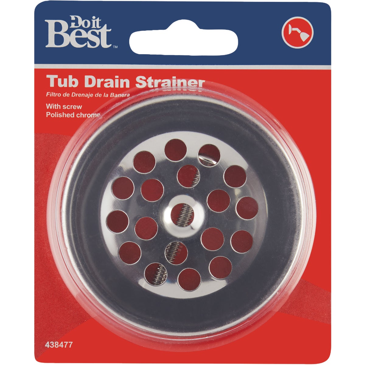 Do it 2 In. Dome Cover Tub Drain Strainer with Chrome Finish