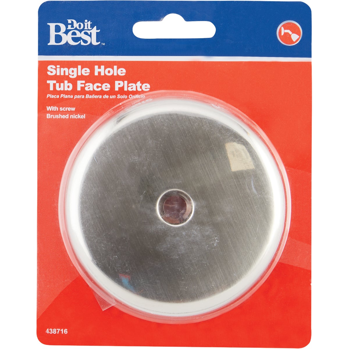 Do it One-Hole Brushed Nickel Bath Drain Face Plate