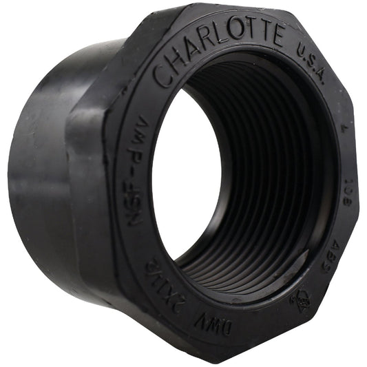 Charlotte Pipe 2 In. x 1-1/2 In. Spigot x FIP Reducing ABS Bushing