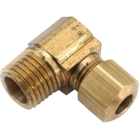 Anderson Metals 1/4 In. x 1/8 In. Male 90 Deg. Compression Brass Elbow (1/4 Bend)