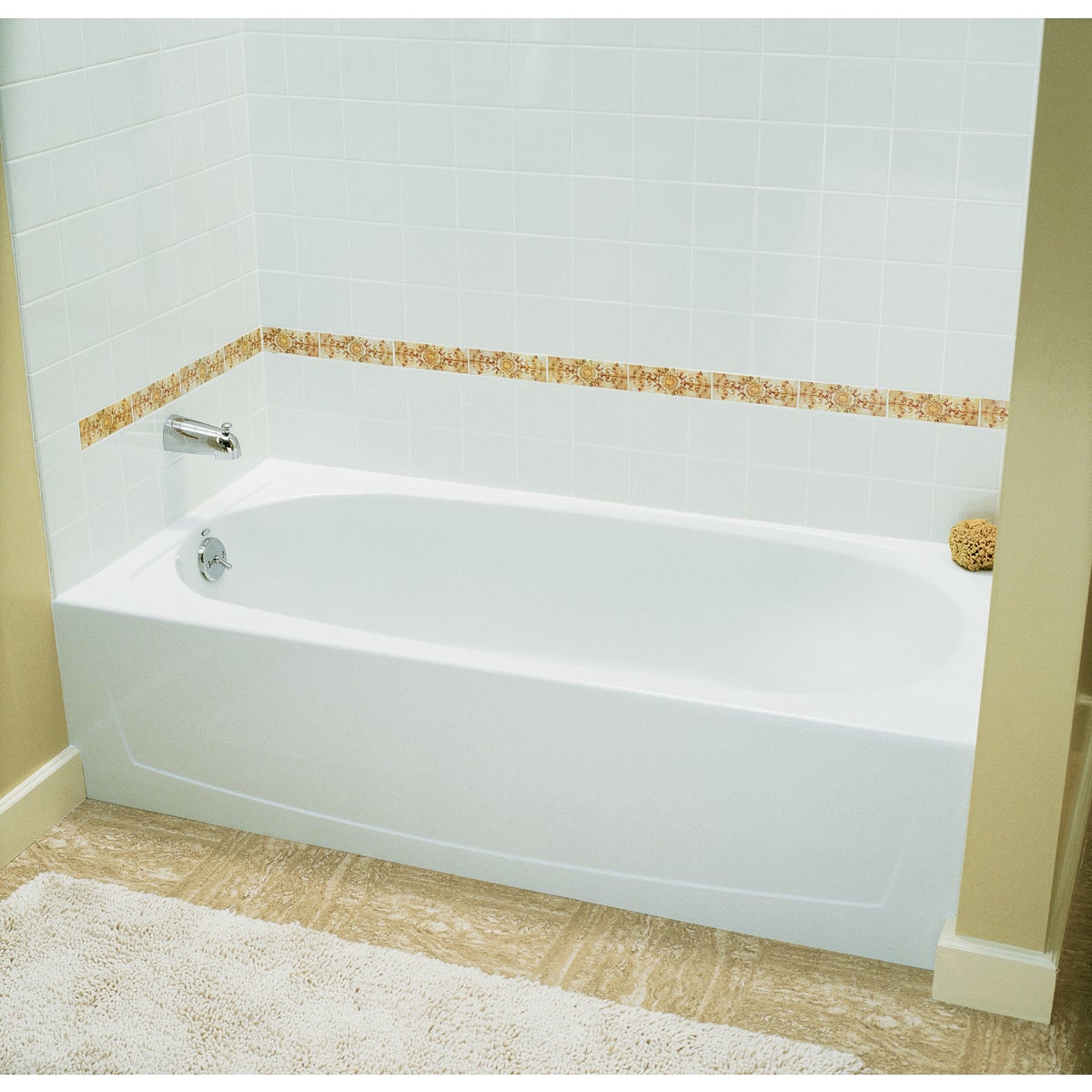 Sterling Performa 60 In. L x 29 In. W x 15 In. D Left Drain Bathtub in White