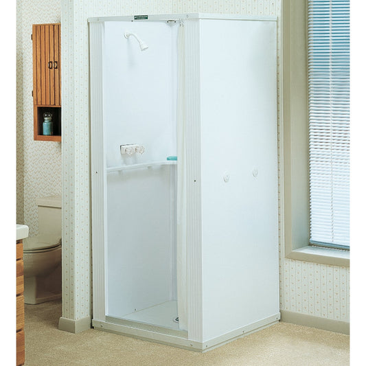 Mustee Durastall 36 In. W. x 36 In. D. White Thermoplastic Shower Stall