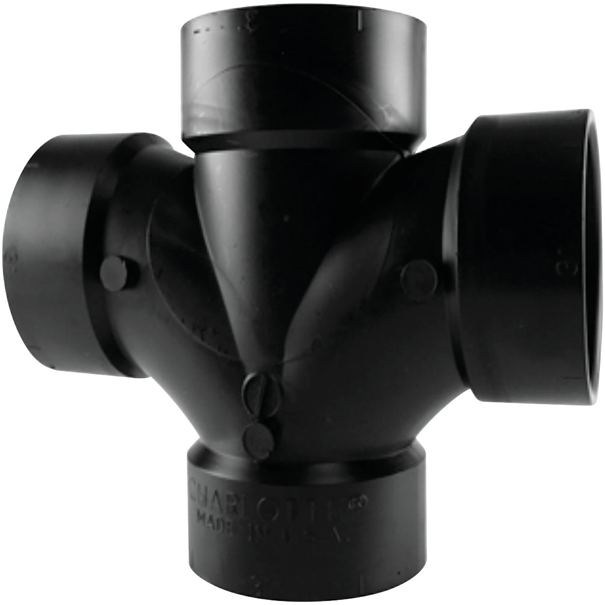 Charlotte Pipe 3 In. All Hub Double Sanitary ABS Waste & Vent Tee