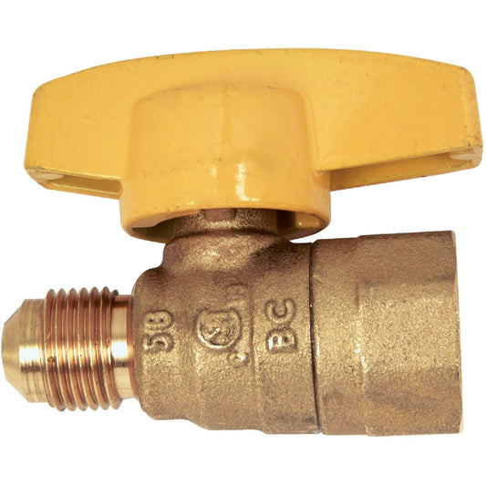 Dormont 3/8 In. OD Male Flare x 1/2 In. FIP Forged Brass Gas Shutoff Valve