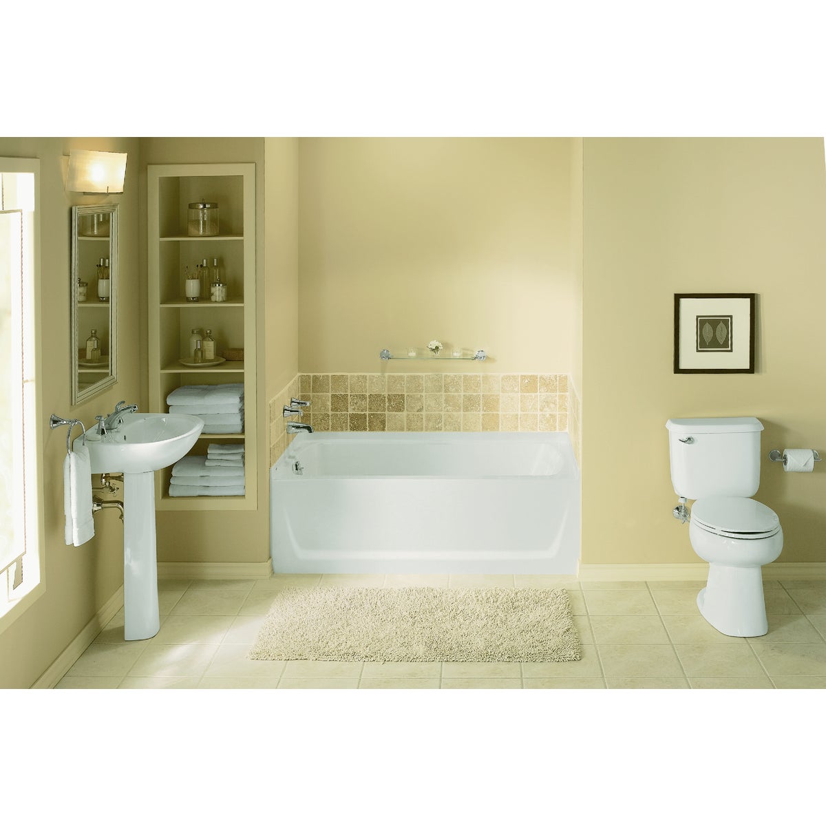 Sterling Ensemble 7112 Series 60 In. L X 32 In. W X 20 In. D Left Drain Bathtub in White