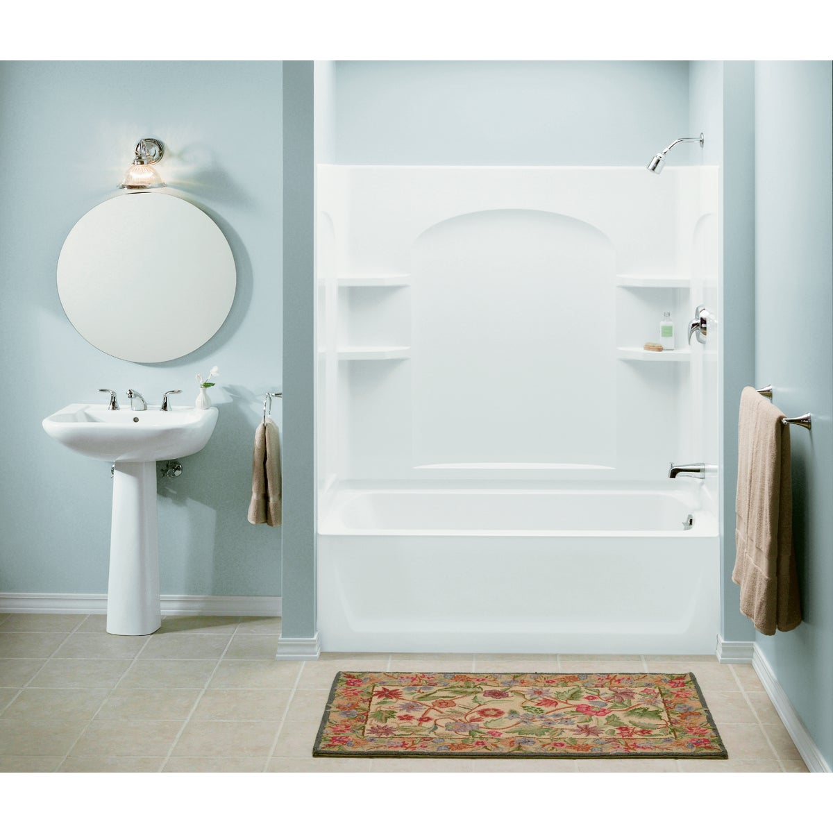 Sterling Ensemble 7112 Series 60 In. L X 32 In. W X 20 In. D Left Drain Bathtub in White