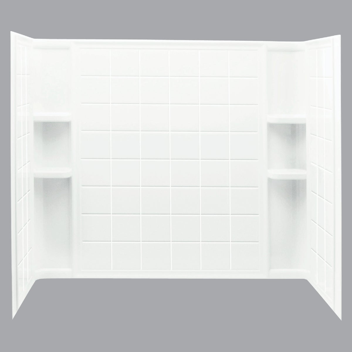 Sterling Ensemble 7112 Series 3-Piece 60 In. W x 32 In. D x 74 In. H Tub Wall Kit in White (Tile Pattern)