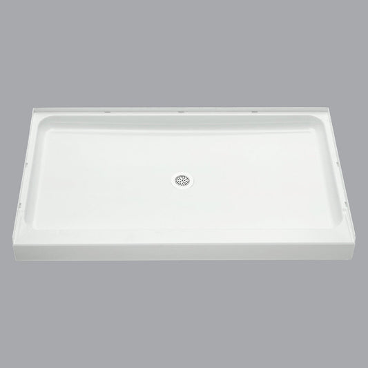 Sterling Ensemble 60 In. W x 34 In. D Center Drain Shower Floor & Base in White