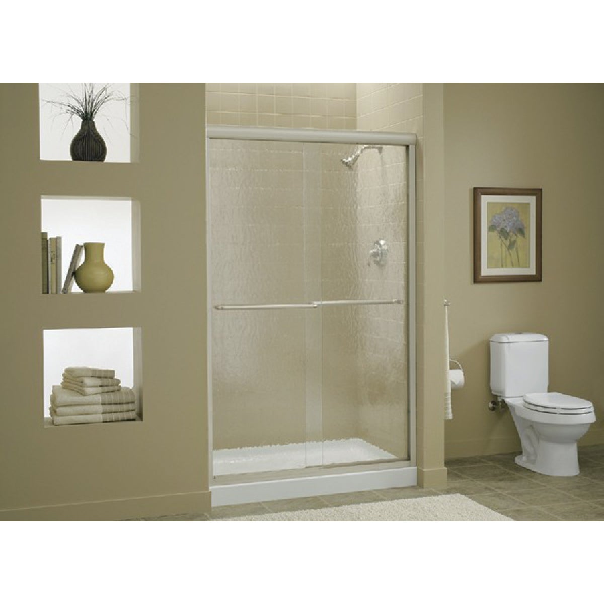 Sterling Finesse 47-5/8 In. W. X 70-5/16 In. H. Chrome Frameless Clear Sliding Shower Door