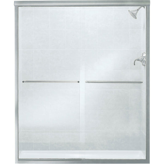 Sterling Finesse 59-5/8 In. W. X 70-5/16 In. H. Chrome Frameless Clear Sliding Shower Door