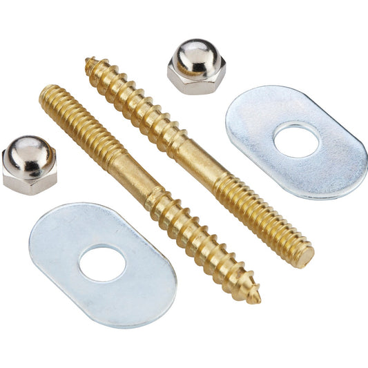 Do it Best 1/4 In. x 2-1/2 In. Solid Brass Toilet Screws