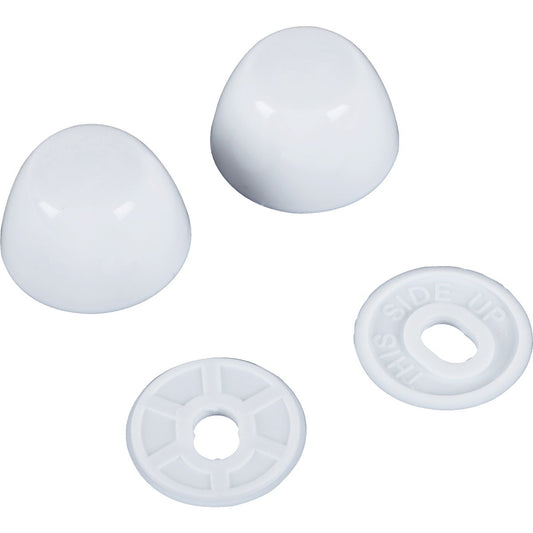 Do it Best White Plastic Toilet Snap-On Bolt Caps (2-Ct.)