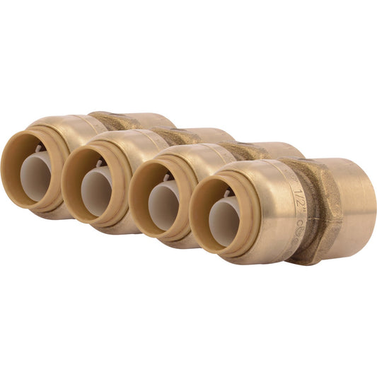 SharkBite 1/2 In. x 1/2 In. FNPT Straight Brass Push-to-Connect Female Adapter (4-Pack)