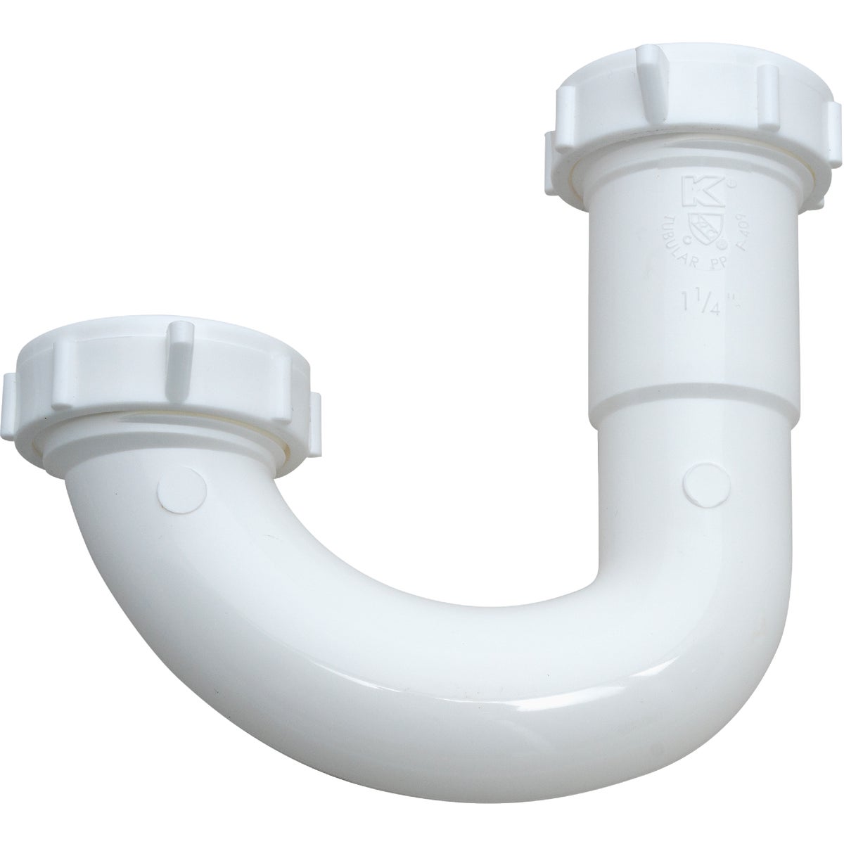 Plumb Pak 1-1/4" White Plastic J-Bend, Heavy Duty Washer