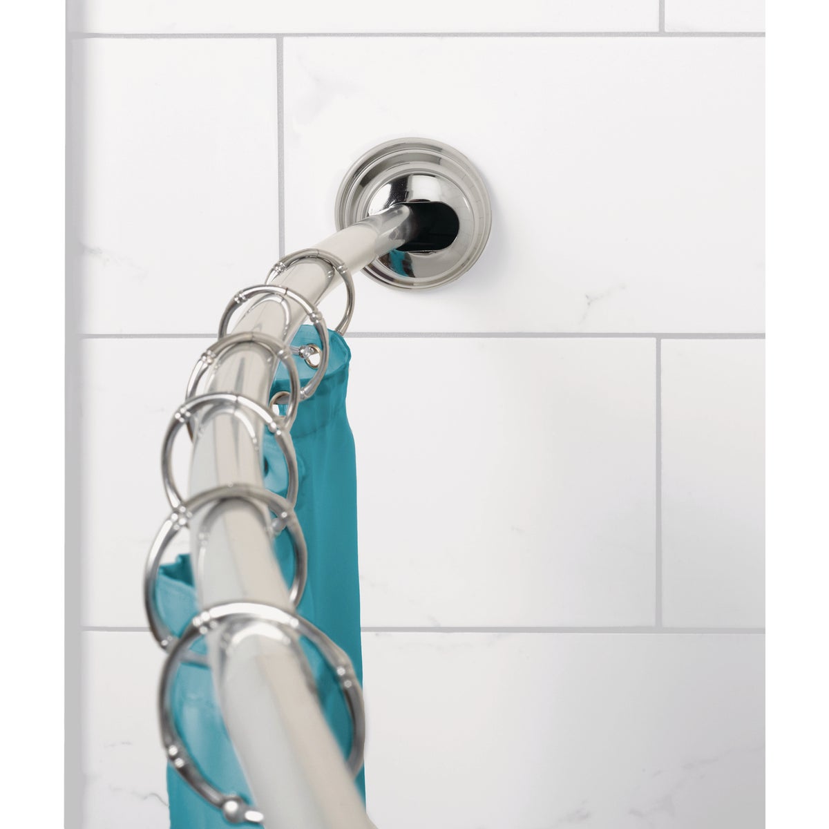 Zenith Zenna Home NeverRust 50 In. to 72 In. Adjustable Fixed or Tension Curved Shower Rod in Bronze