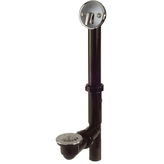 Do it Black Plastic Trip Lever Bath Drain with Polished Chrome Trim and Strainer & Dome Grid