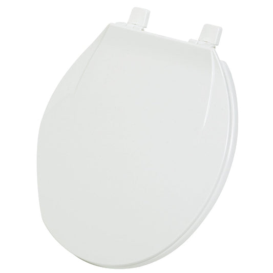 Home Impressions Round Closed Front White Plastic Toilet Seat