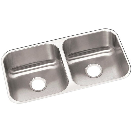 Elkay Dayton Double Bowl 31-3/4 In. x 18-1/4 In. x 8 In. Deep Stainless Steel Kitchen Sink, Undermount