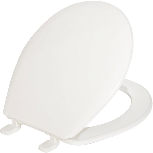 Mayfair Round Closed Front White Plastic Toilet Seat