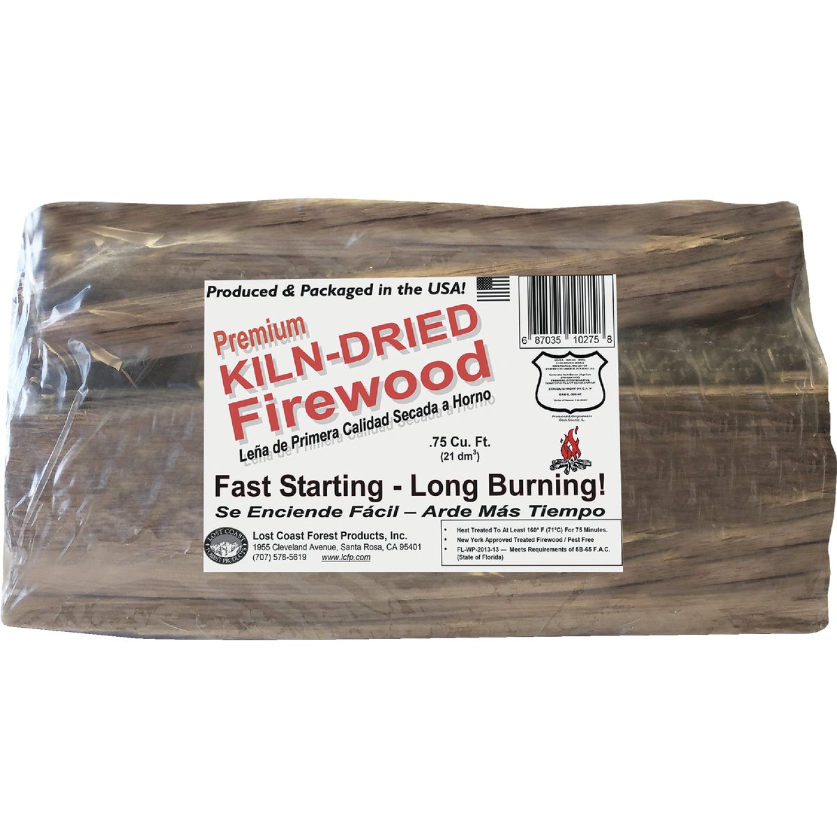 Lost Coast Premium Seasoned Firewood, 0.75 cu ft