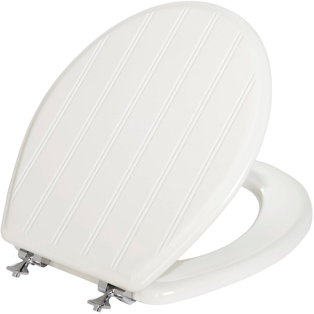 Mayfair Round Closed Front White Cottage Wood Toilet Seat