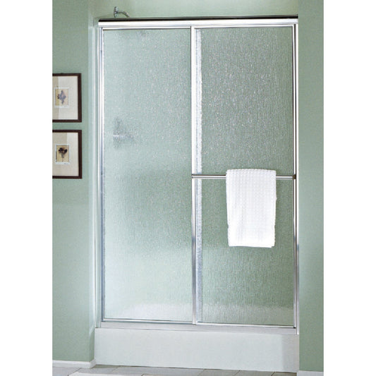 Sterling Deluxe 48-7/8 In. W. X 70 In. H. Chrome Rain Glass Sliding Shower Door