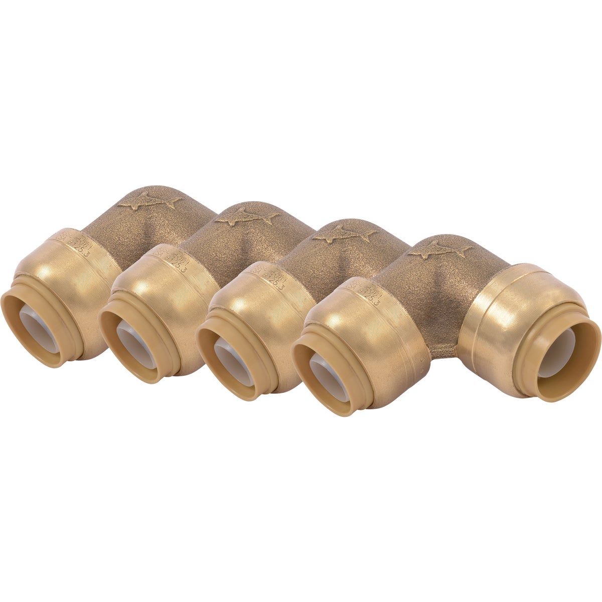 SharkBite 1/2 In. x 1/2 In. 90 Deg. Push-to-Connect Brass Elbow  (1/4 Bend) (4-Pack)