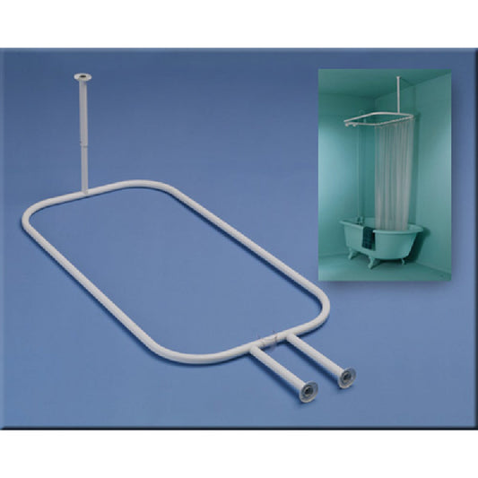 Zenith Hoop 24 In. W. x 44 In. L. Fixed Shower Rod in White