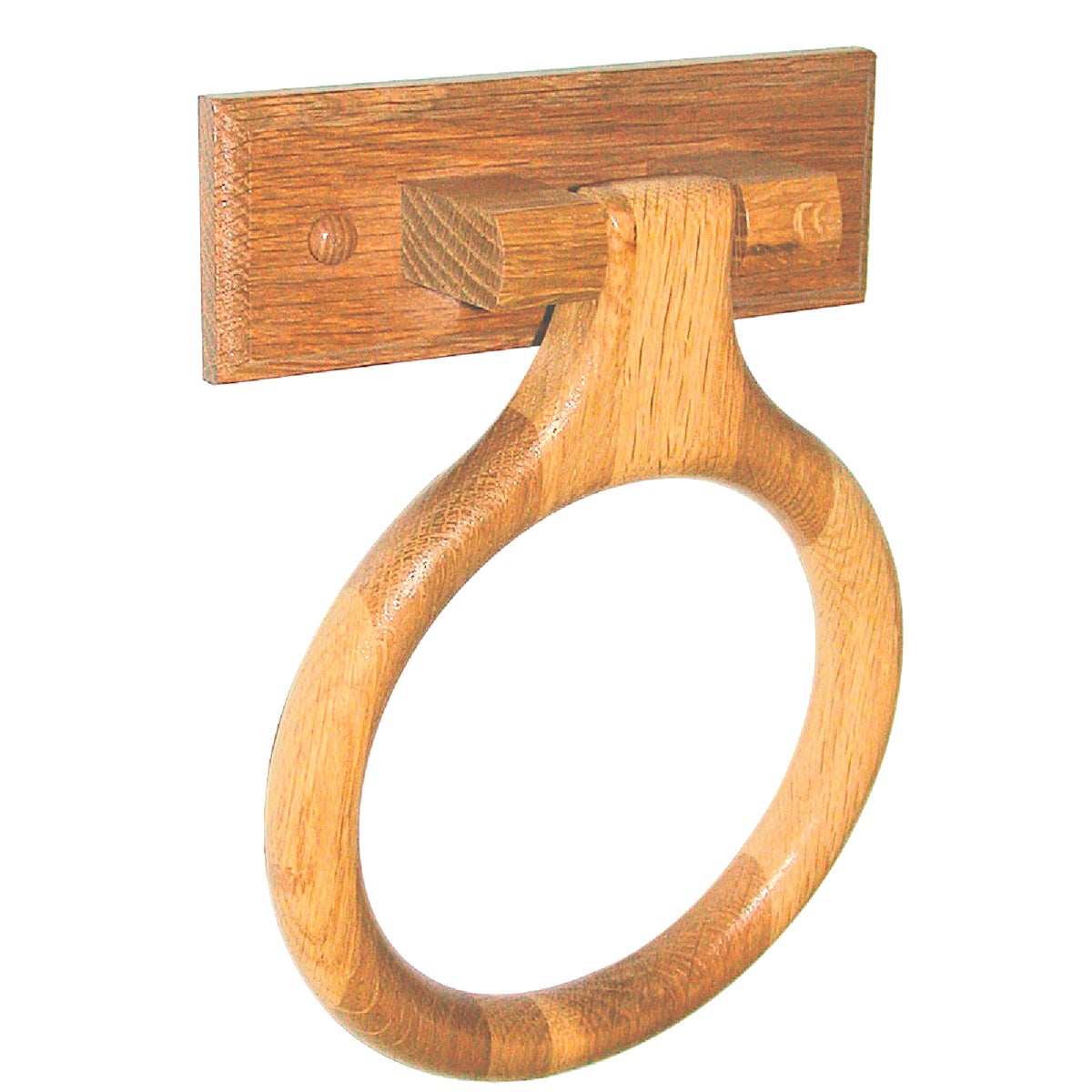 Home Impressions Medium Oak Solid Oak Towel Ring