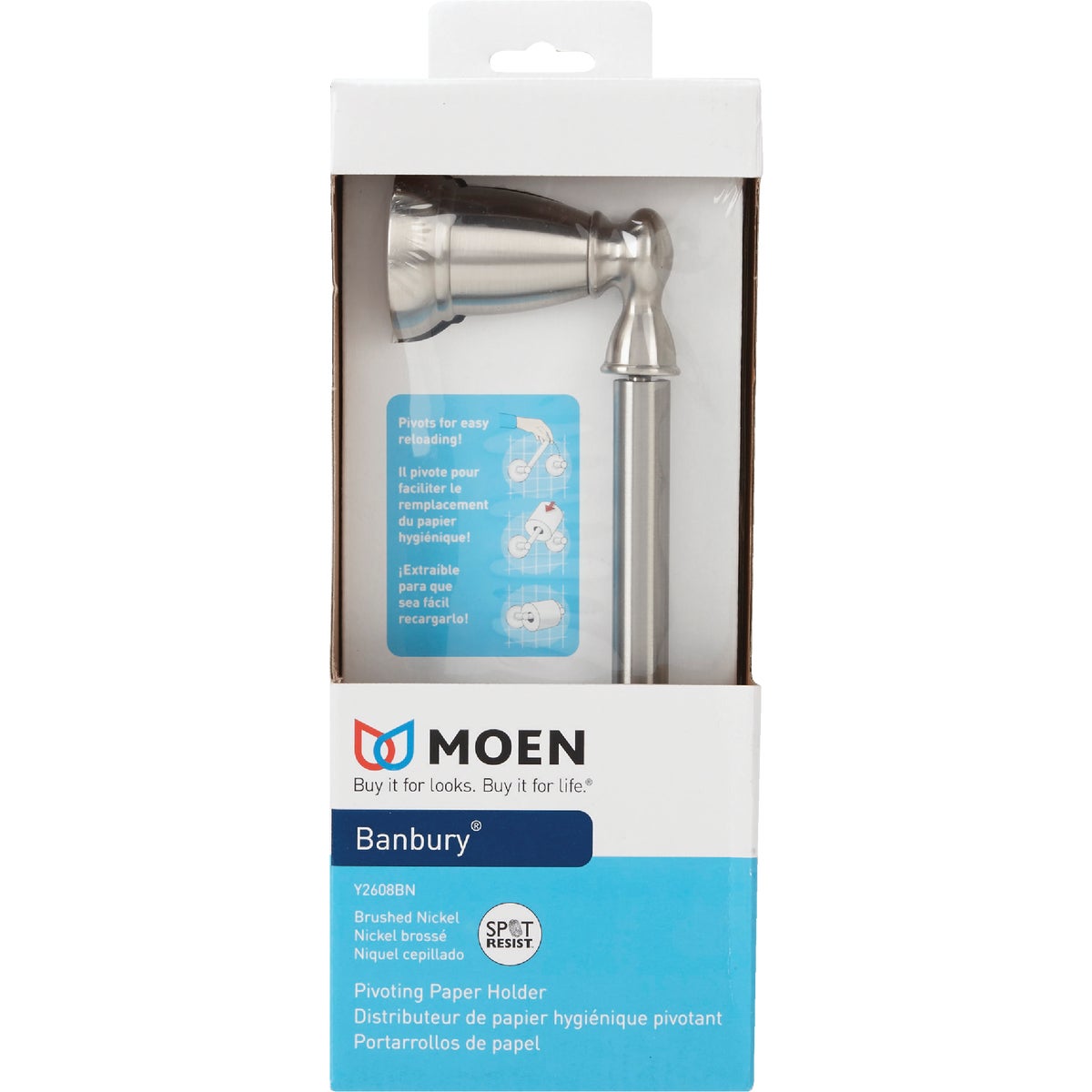 Moen Banbury Brushed Nickel Wall Mount Toilet Paper Holder