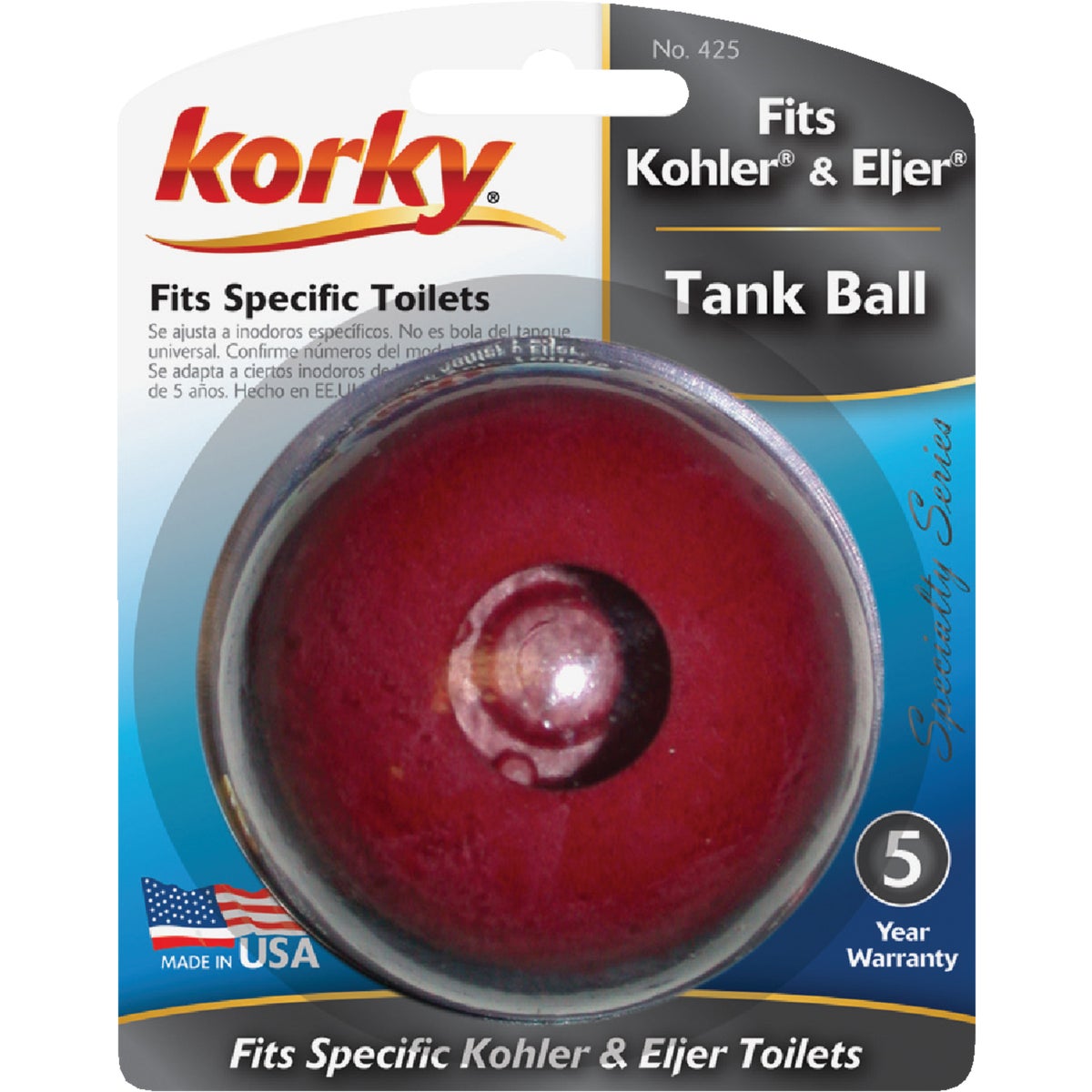 Korky Red Chlorazone Rubber Tank Ball